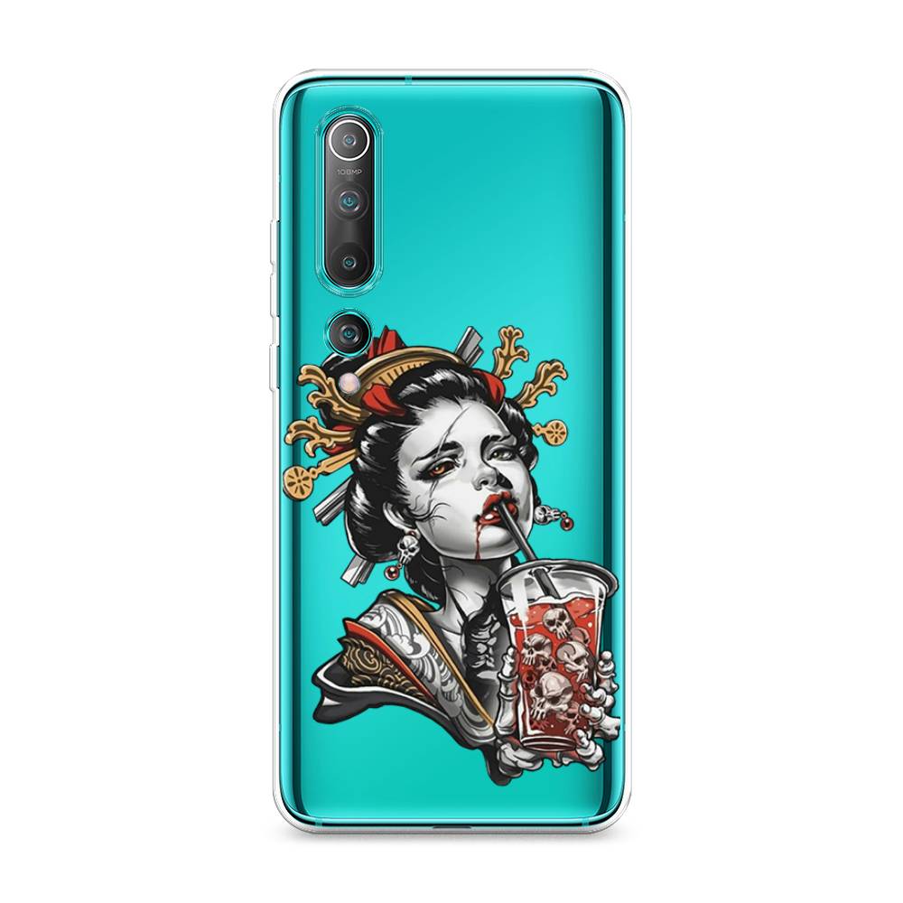 

Чехол на Xiaomi Mi10/Mi10 Pro "Опасная гейша", Красный;черный;серый, 37550-4