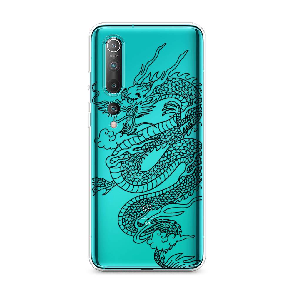 

Чехол на Xiaomi Mi10/Mi10 Pro "Большой китайский дракон", Черный;серый, 37550-1