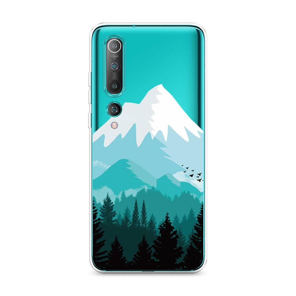 

Чехол на Xiaomi Mi10/Mi10 Pro "Синяя снежная гора", Белый;голубой, 37550-2