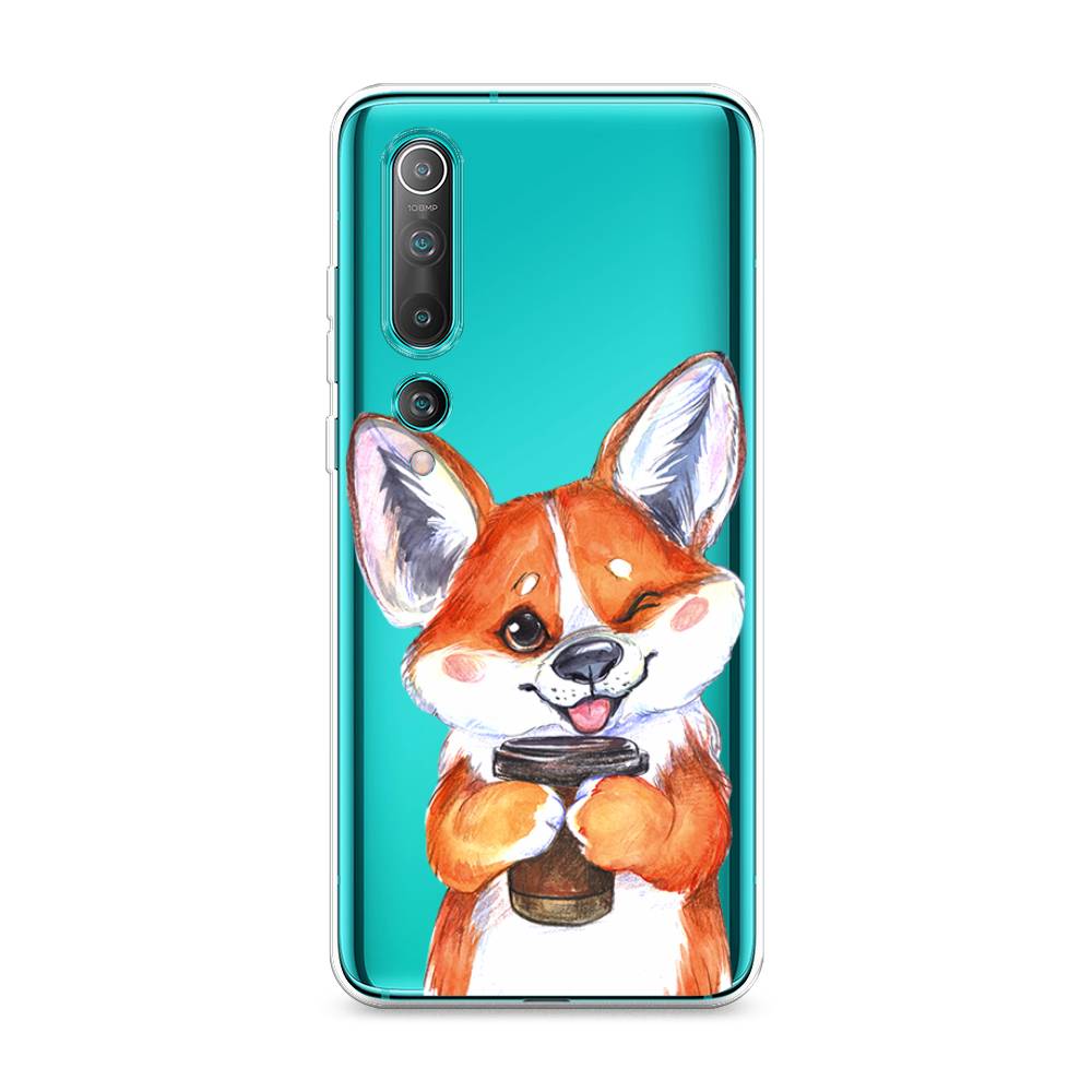 

Чехол на Xiaomi Mi10/Mi10 Pro "Корги с кофе", Оранжевый;белый, 37550-4