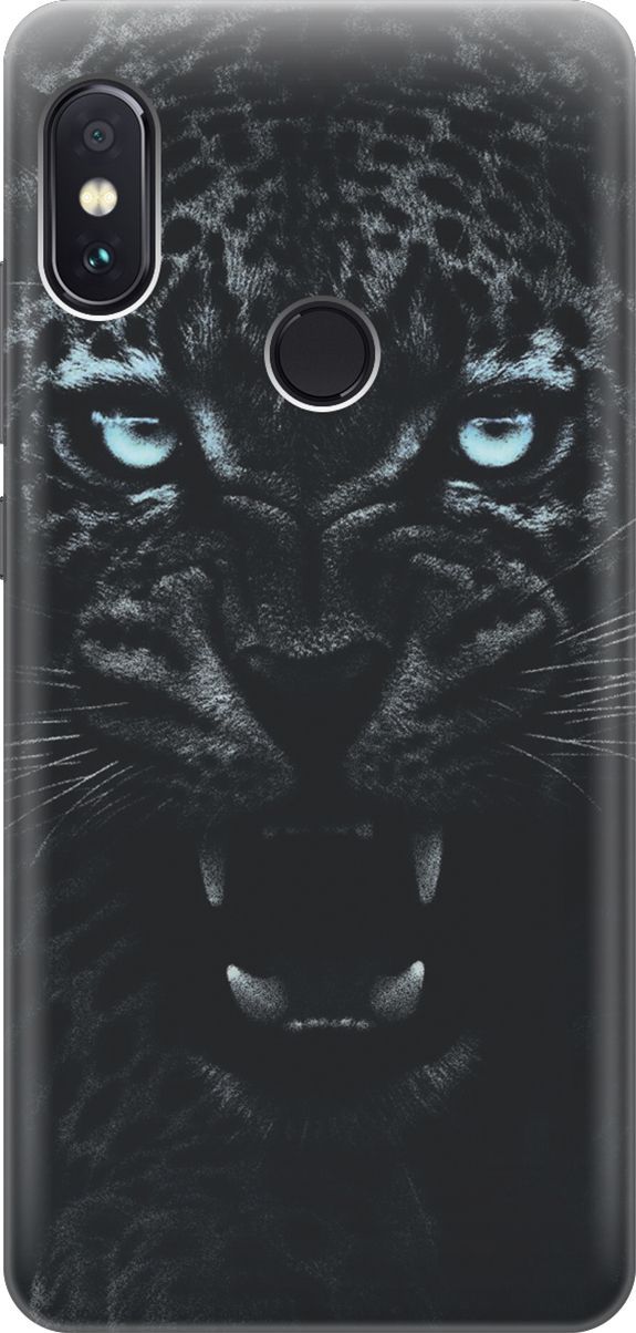 

Чехол на Xiaomi Redmi Note 5 "Голубоглазая пантера", Голубой;черный, 8030