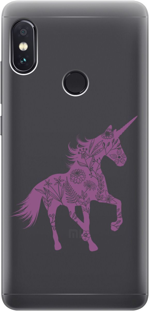 

Чехол на Xiaomi Redmi Note 5 "Floral Unicorn" прозрачный, Прозрачный;фиолетовый, 5574
