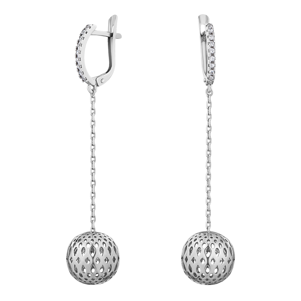 

Серьги серебряные с фианитами арт. 2128834/9, 2128834/9