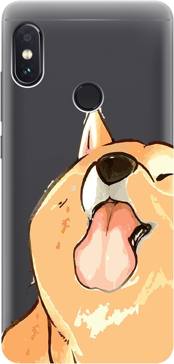 

Чехол на Xiaomi Redmi Note 5 "Shiba" прозрачный, Прозрачный;бежевый, 5574