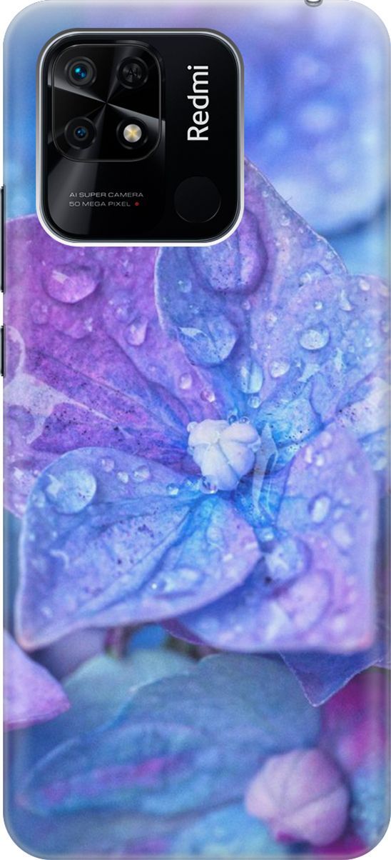 

Силиконовый чехол на Xiaomi Redmi 10C "Голубой цветочек", Голубой;фиолетовый, 5691