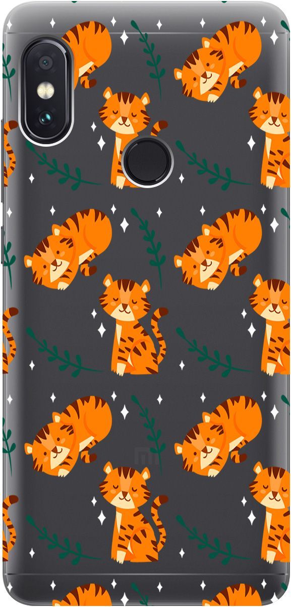 

Чехол на Xiaomi Redmi Note 5 "Tigers" прозрачный, Прозрачный;бежевый, 5574
