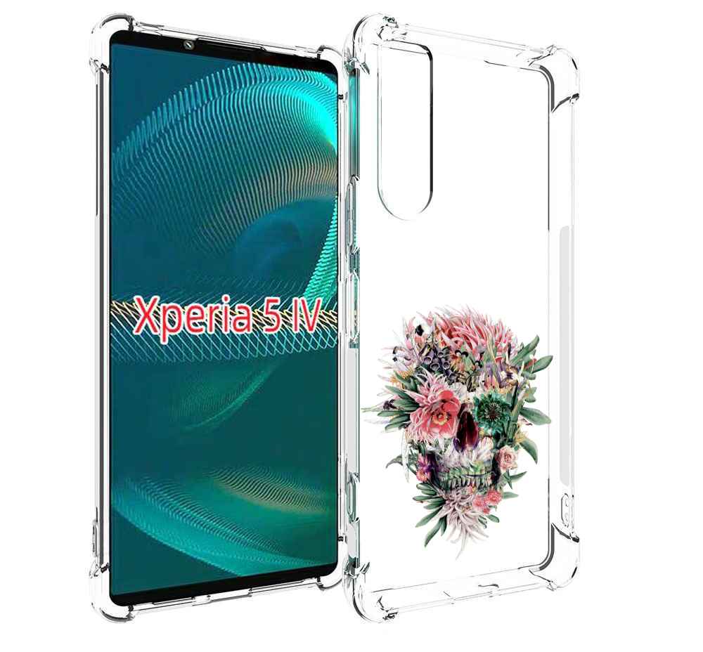 

Чехол MyPads череп из цветов для Sony Xperia 5 IV (5-4), Прозрачный, Tocco