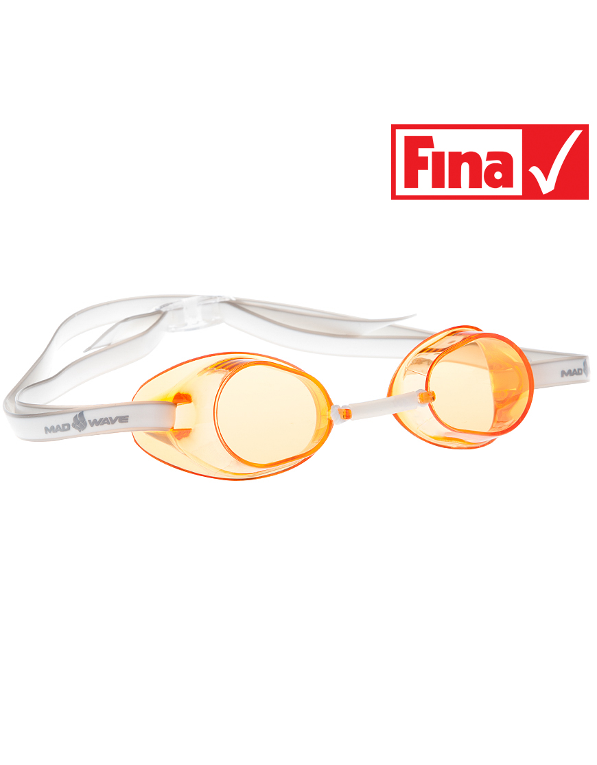 Стартовые очки для плавания Mad Wave Racer SW, цвет Оранжевый (07W)
