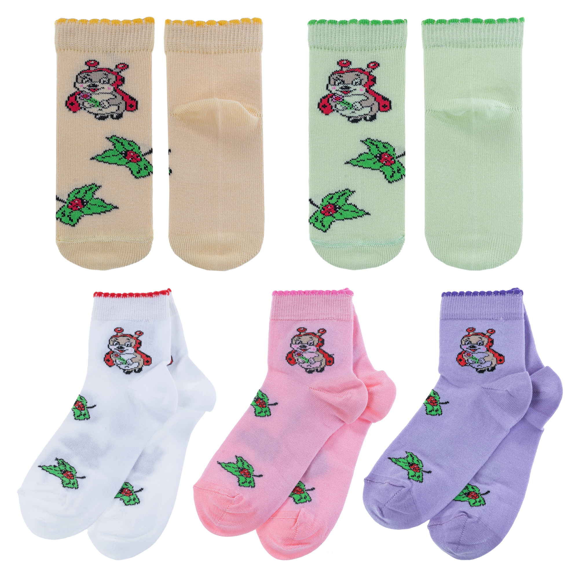 

Носки детские LorenzLine 5-Л76, микс 1, 10-12, Белый;желтый;зеленый;розовый;фиолетовый, 5-Л76