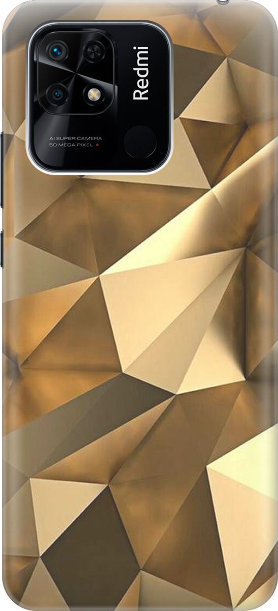 

Силиконовый чехол на Xiaomi Redmi 10C "Бронзовые грани", Коричневый, 5683