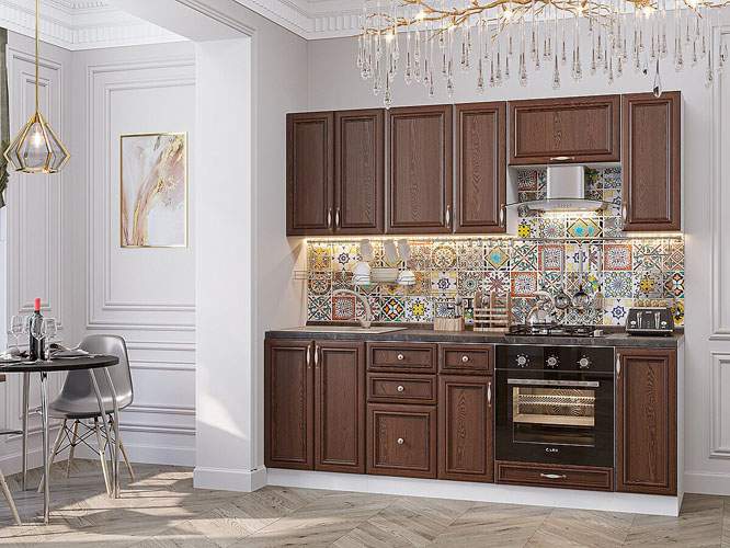 

Кухонный гарнитур Vivat Шале-01 Brown Dreamline без столешницы