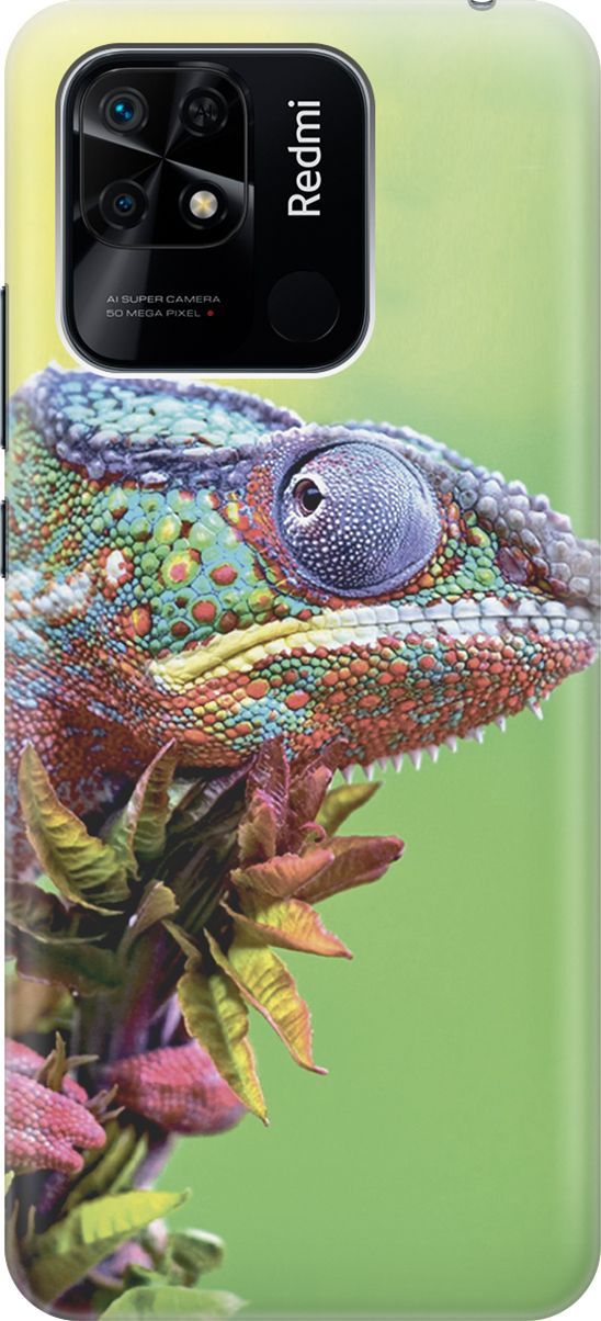 

Силиконовый чехол на Xiaomi Redmi 10C "Разноцветный хамелеон", Желтый;зеленый, 5690
