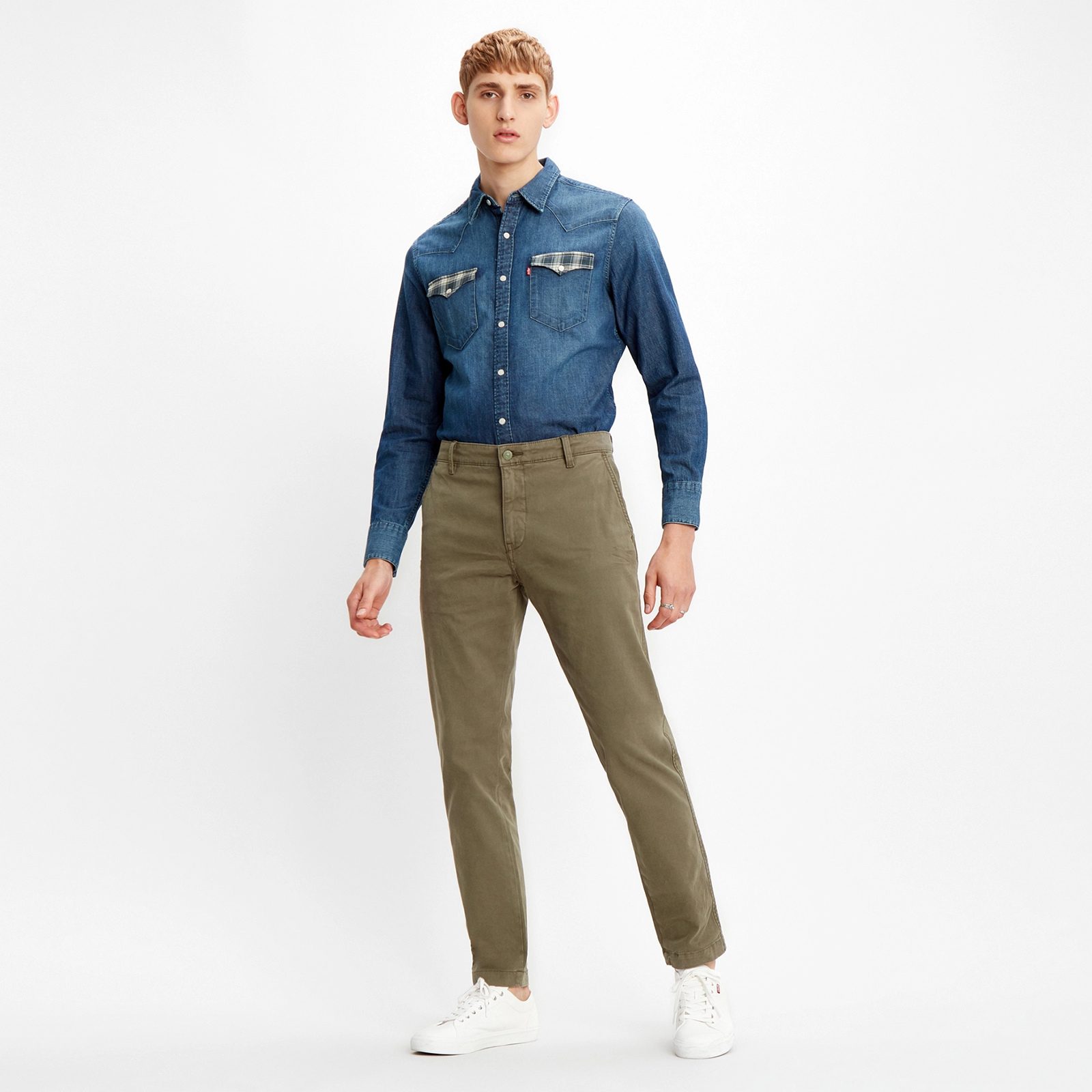 фото Брюки мужские levi's standart taper chino ii pants хаки 29/32