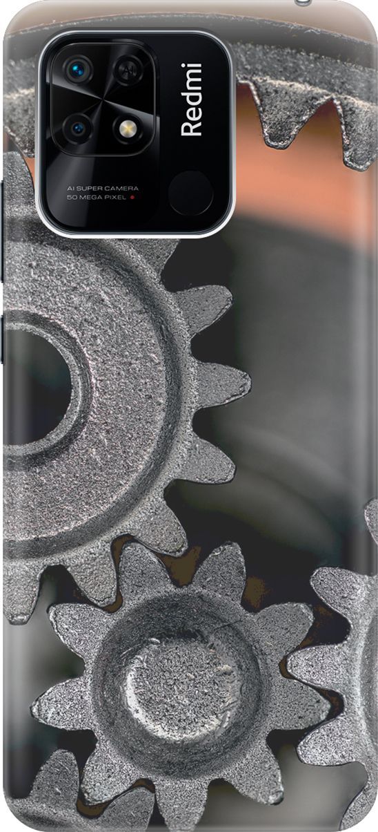 

Силиконовый чехол на Xiaomi Redmi 10C "Шестеренки", Оранжевый;серый, 5696