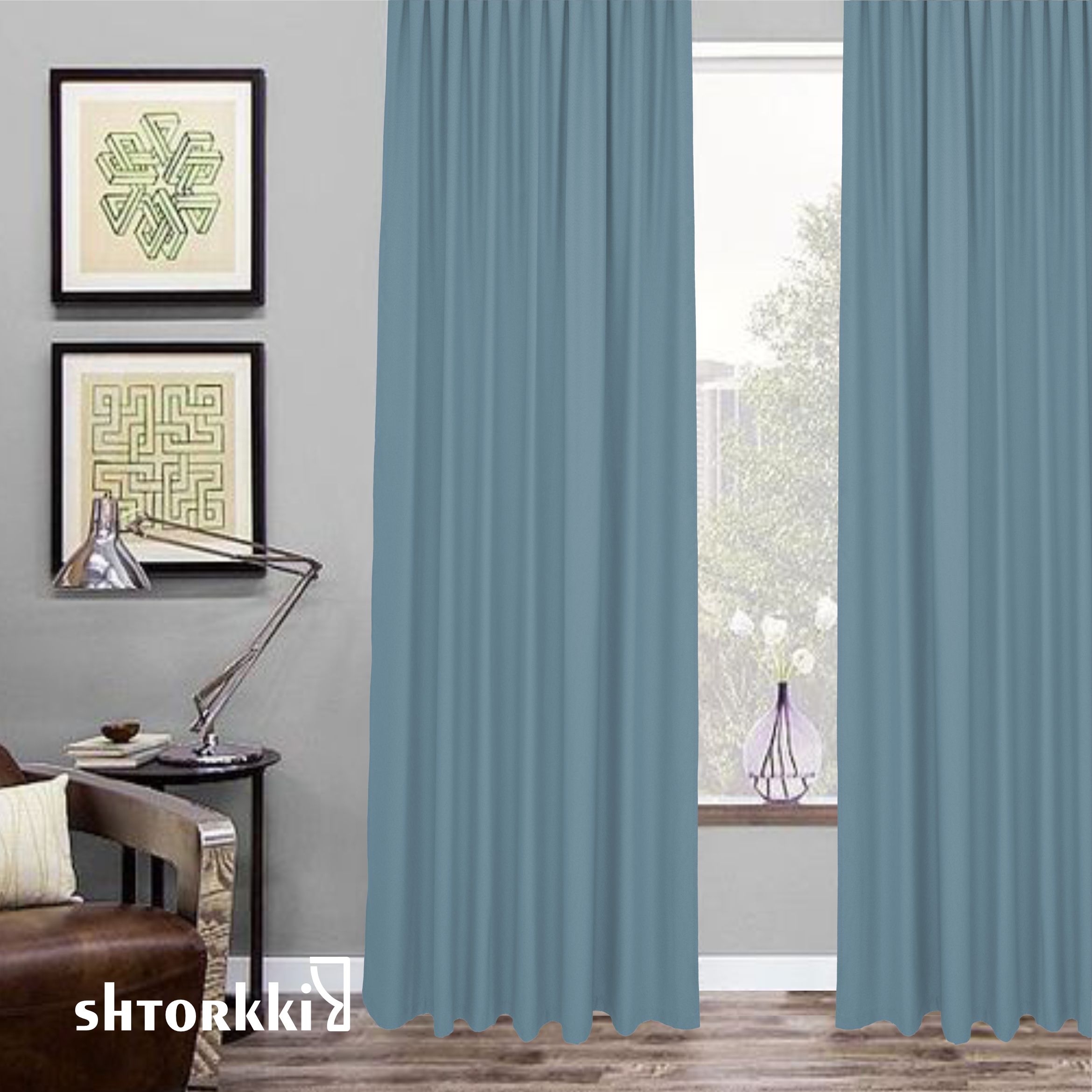 

Шторы интерьерные Shtorkki рогожка Blue 250х285 см, IR-17