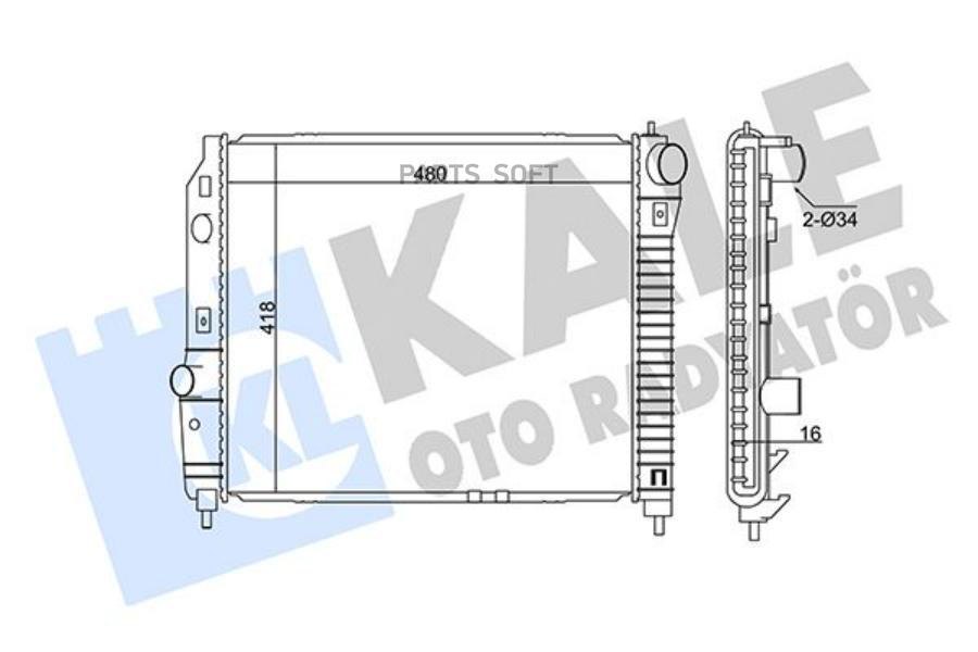 

Радиатор Двигателя Chevrolet Aveo/ Kalos- Daewoo Kalos KALE арт. 354800