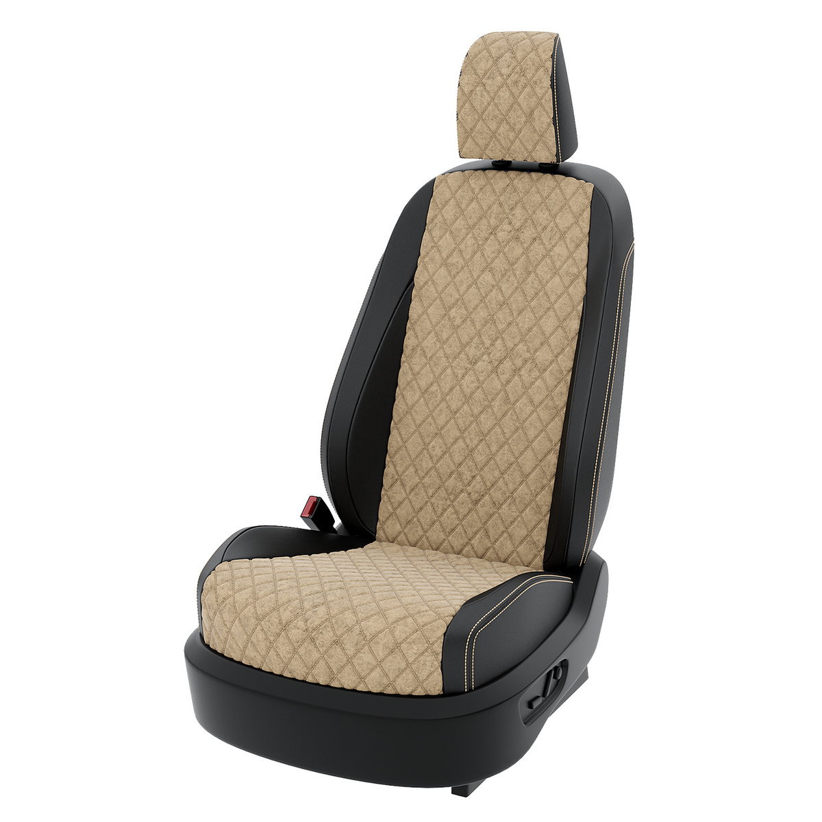 

Чехлы на сиденья Центр Авточехлов для KIA Seltos CNTRA1259F-С2-570 Алькантара ромб, Бежевый;черный, CNTRA1259