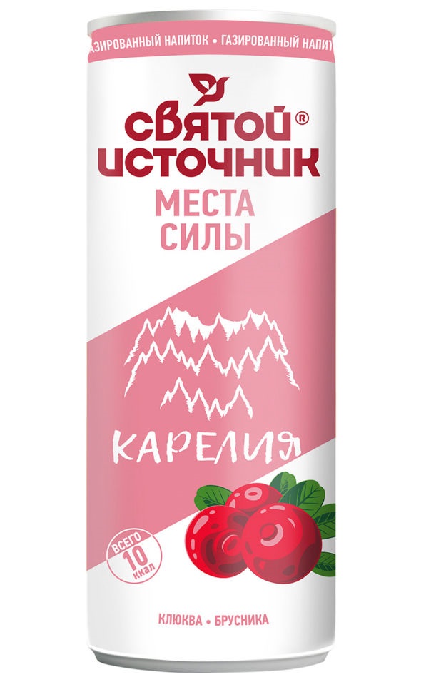 Газированный напиток Святой Источник Места силы Карелия клюква-брусника 330 мл