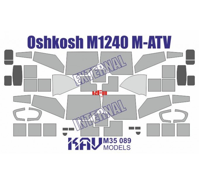 

Окрасочная маска KAV Models 1/35 на остекление M1240 M-ATV M35 089
