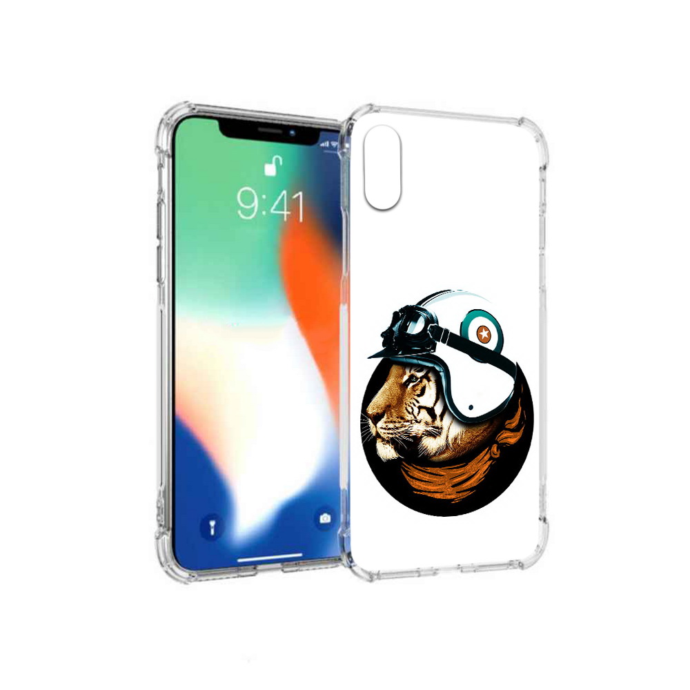 

Чехол MyPads Tocco для Apple iPhone X Тигр в шлеме (PT94261.606.171), Прозрачный, Tocco