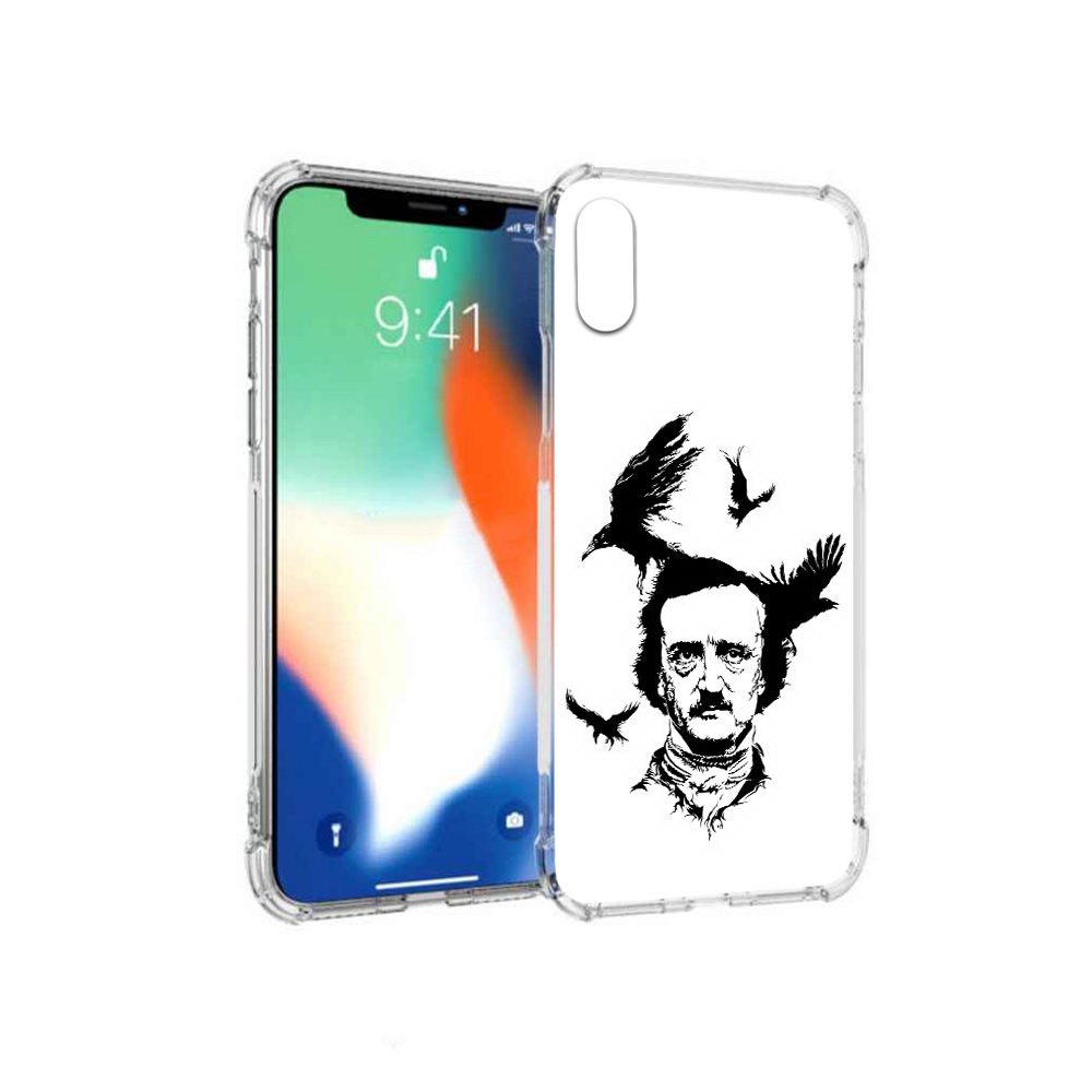 

Чехол MyPads Tocco для Apple iPhone X Эдгар Аллан черно белый (PT94261.606.204), Прозрачный, Tocco
