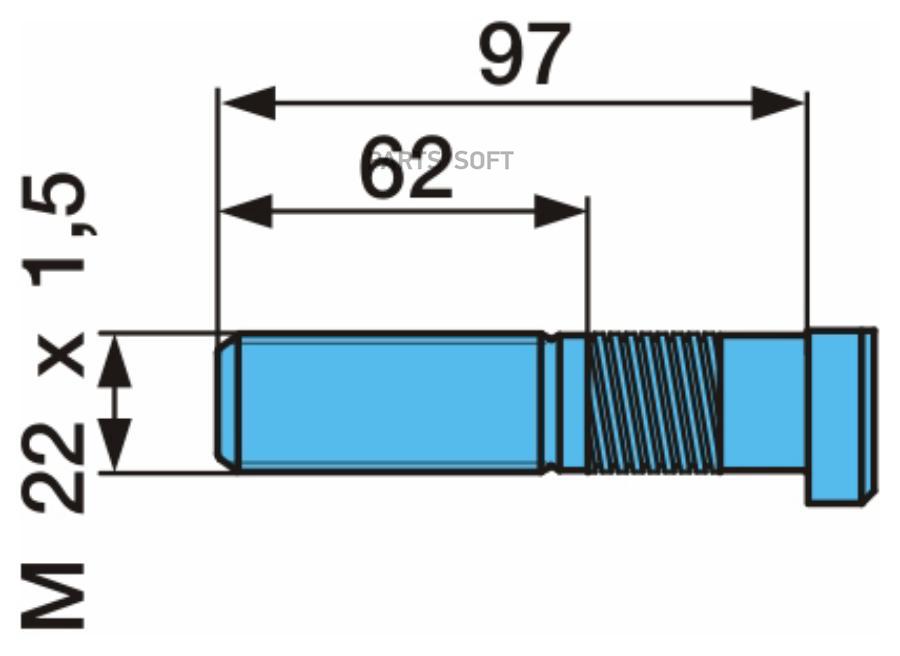 

Шпилька (болт) М22х1.5х97 LEICHTBAU