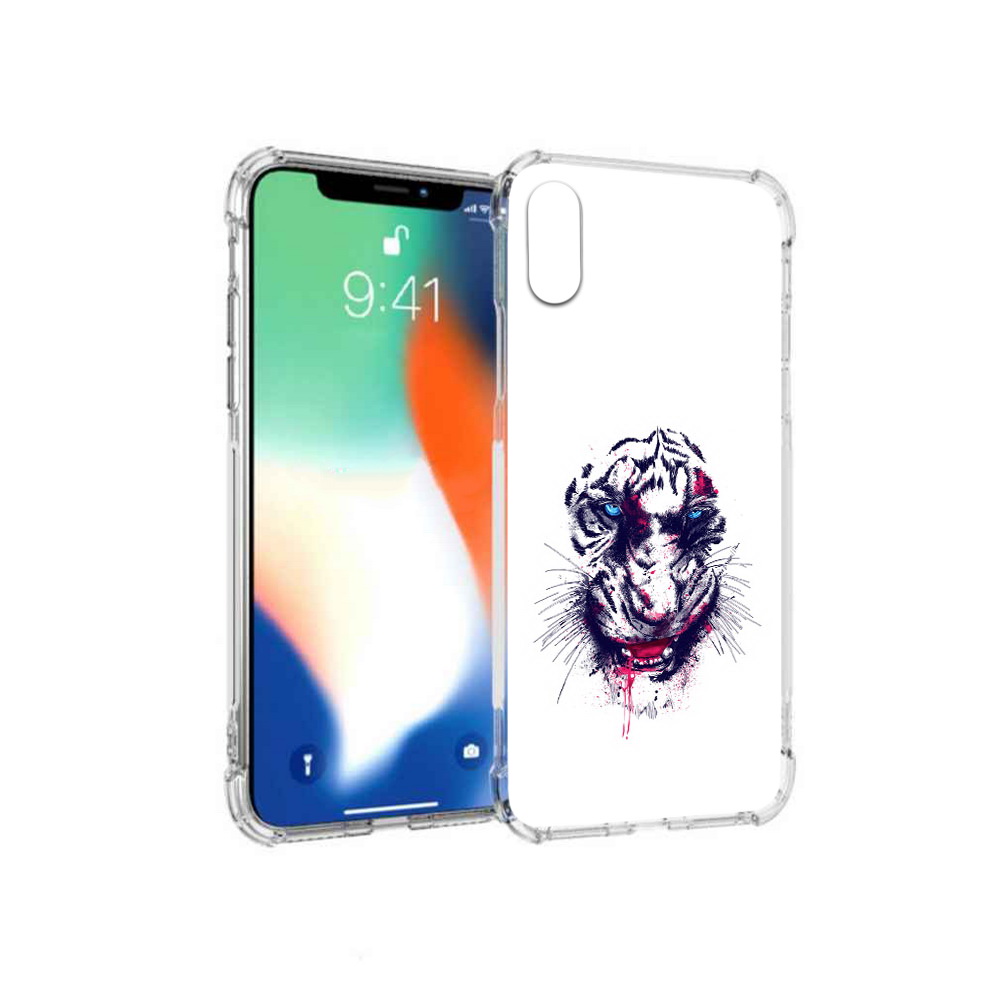 

Чехол MyPads Tocco для Apple iPhone X безумный тигр (PT94261.606.228), Прозрачный, Tocco