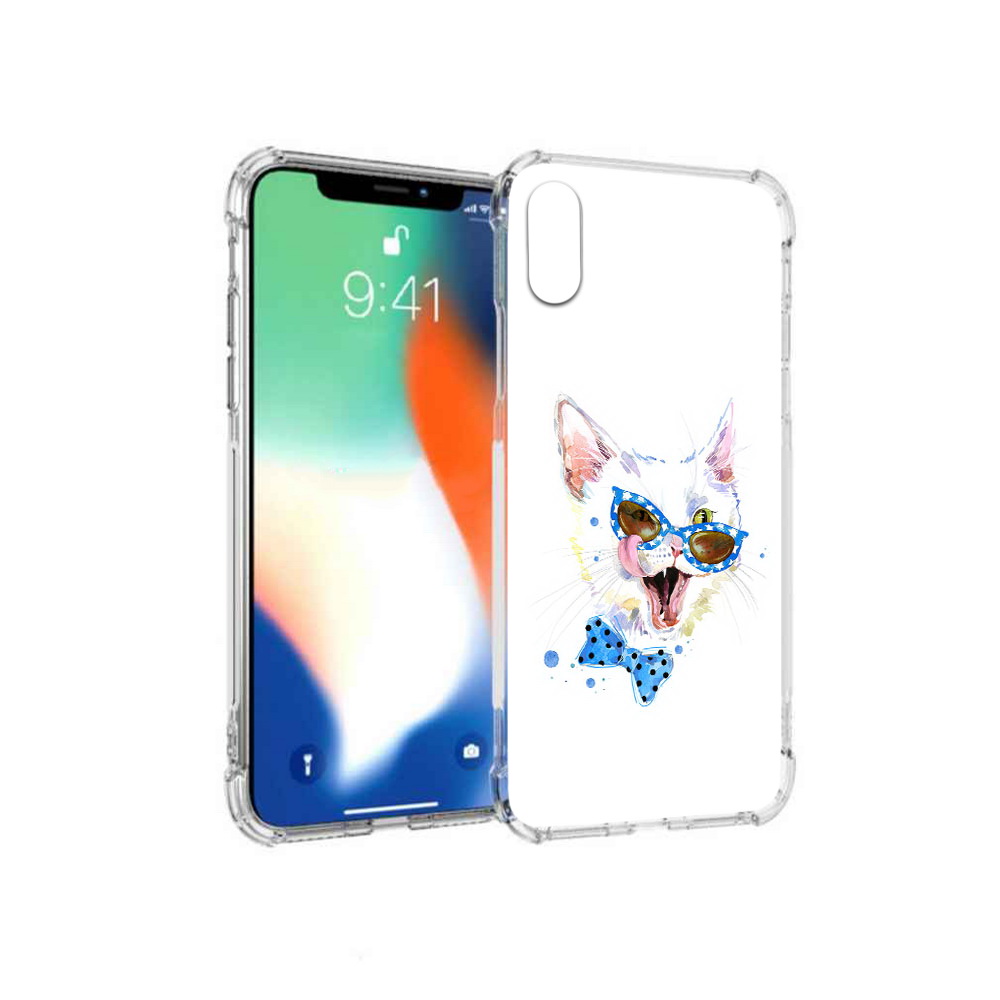 

Чехол MyPads Tocco для Apple iPhone X белый кот (PT94261.606.229), Прозрачный, Tocco