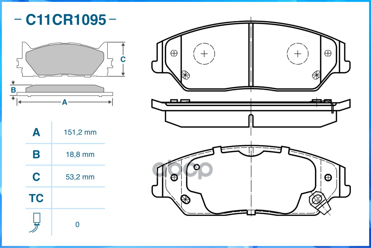 

Тормозные Колодки Передние (Low Metallic) Cworks C11cr1095 CWORKS арт. C11CR1095