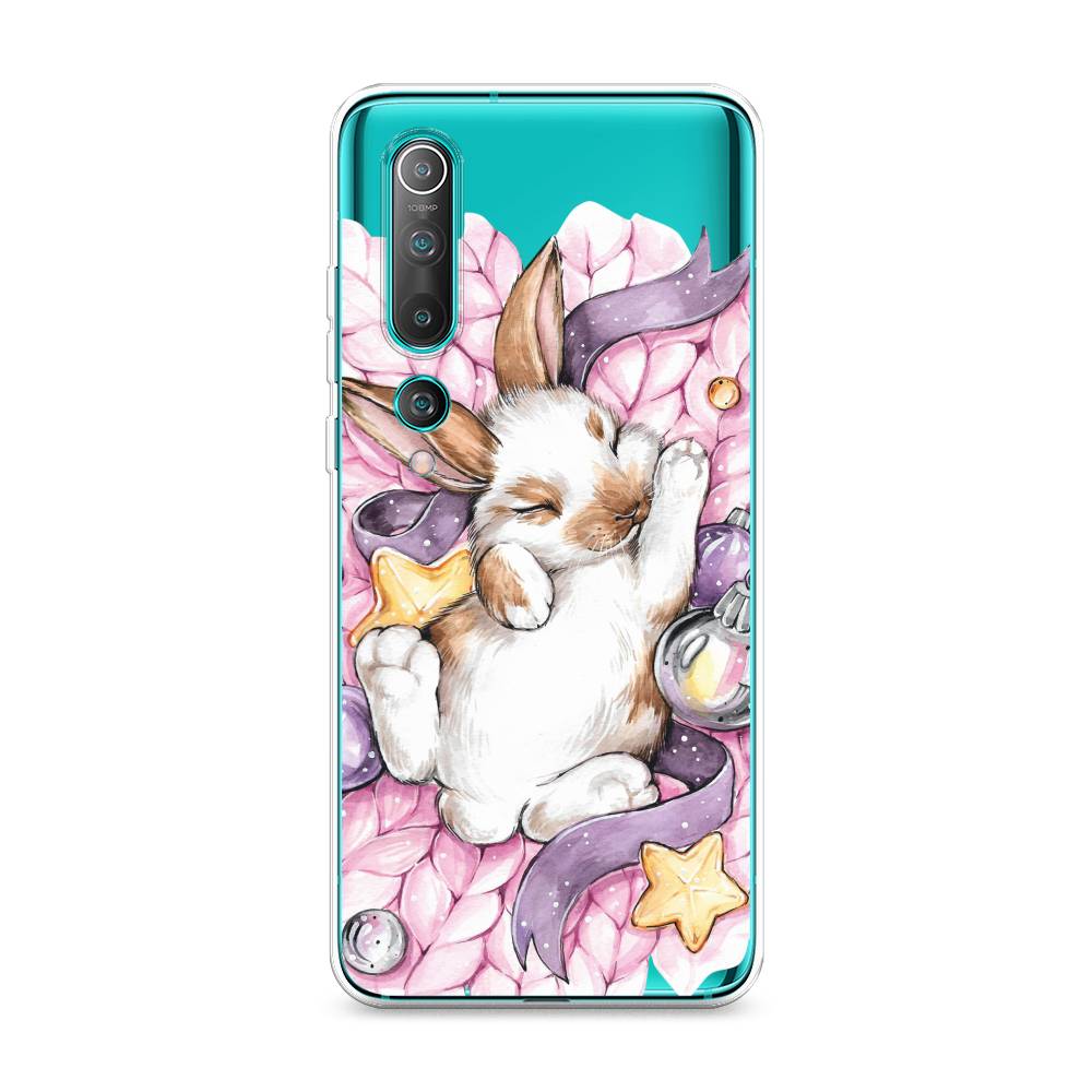 

Чехол на Xiaomi Mi10/Mi10 Pro "Кролик спит", Розовый;белый, 37550-5