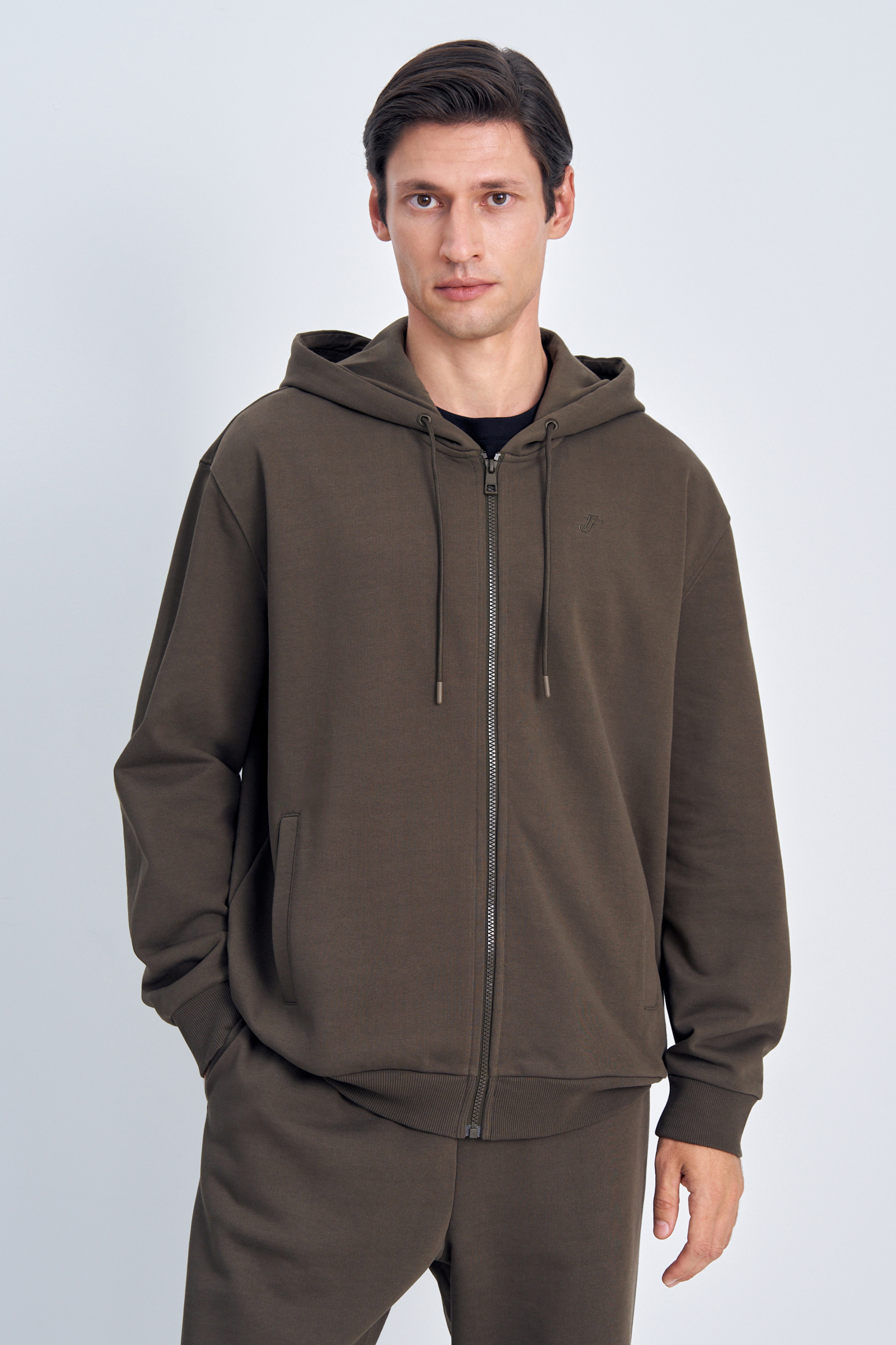 

Толстовка мужская Finn Flare FAE21071 коричневая 2XL, Коричневый, FAE21071