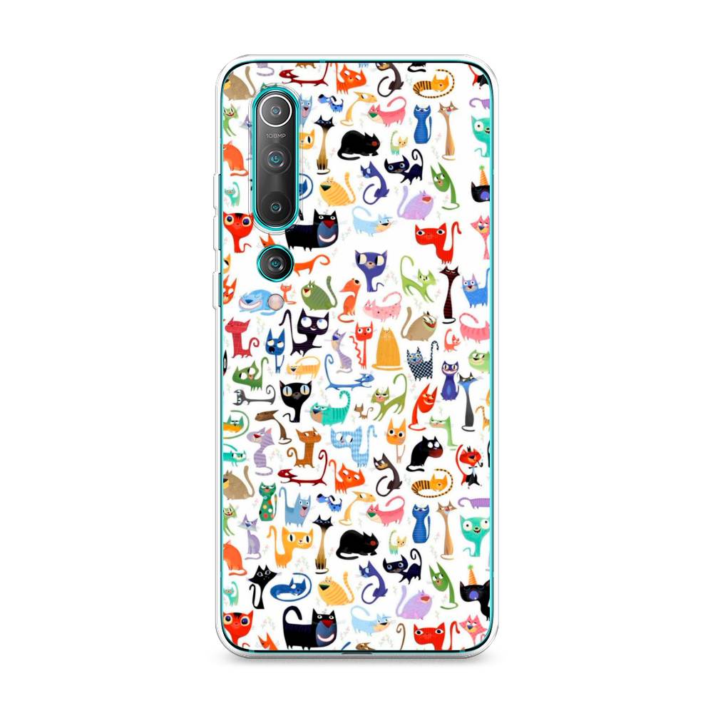 

Чехол на Xiaomi Mi 10 Pro "Цветные коты", Разноцветный, 37850-1