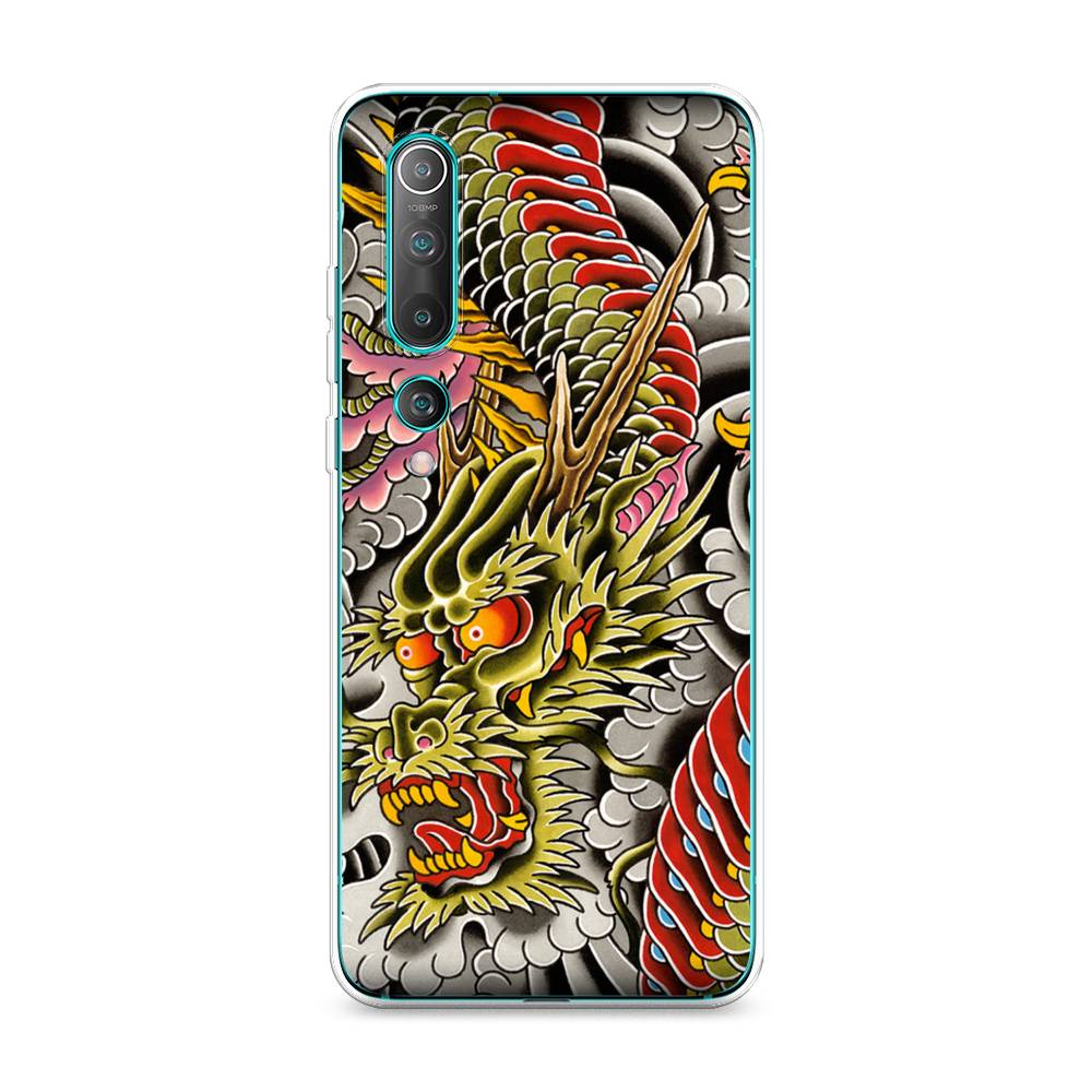

Чехол на Xiaomi Mi 10 Pro "Японский дракон", Желтый;розовый;красный, 37850-4