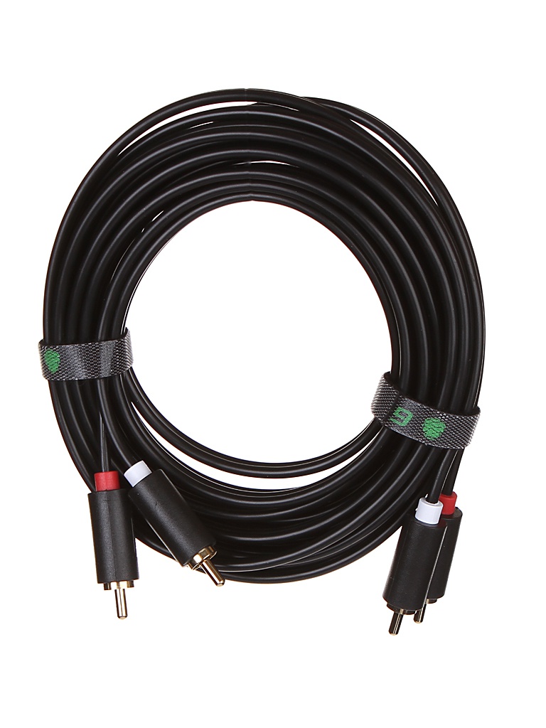 фото Кабель gcr 2xrca - 2xrca 5.0m black gcr-53116