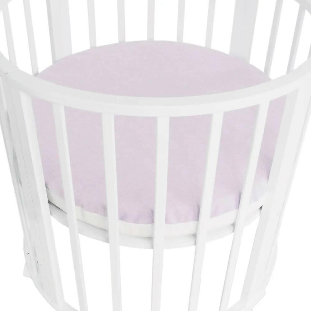 фото Наматрасник непромокаемый в детскую круглую кроватку baby nice, 75х75 см, розовый