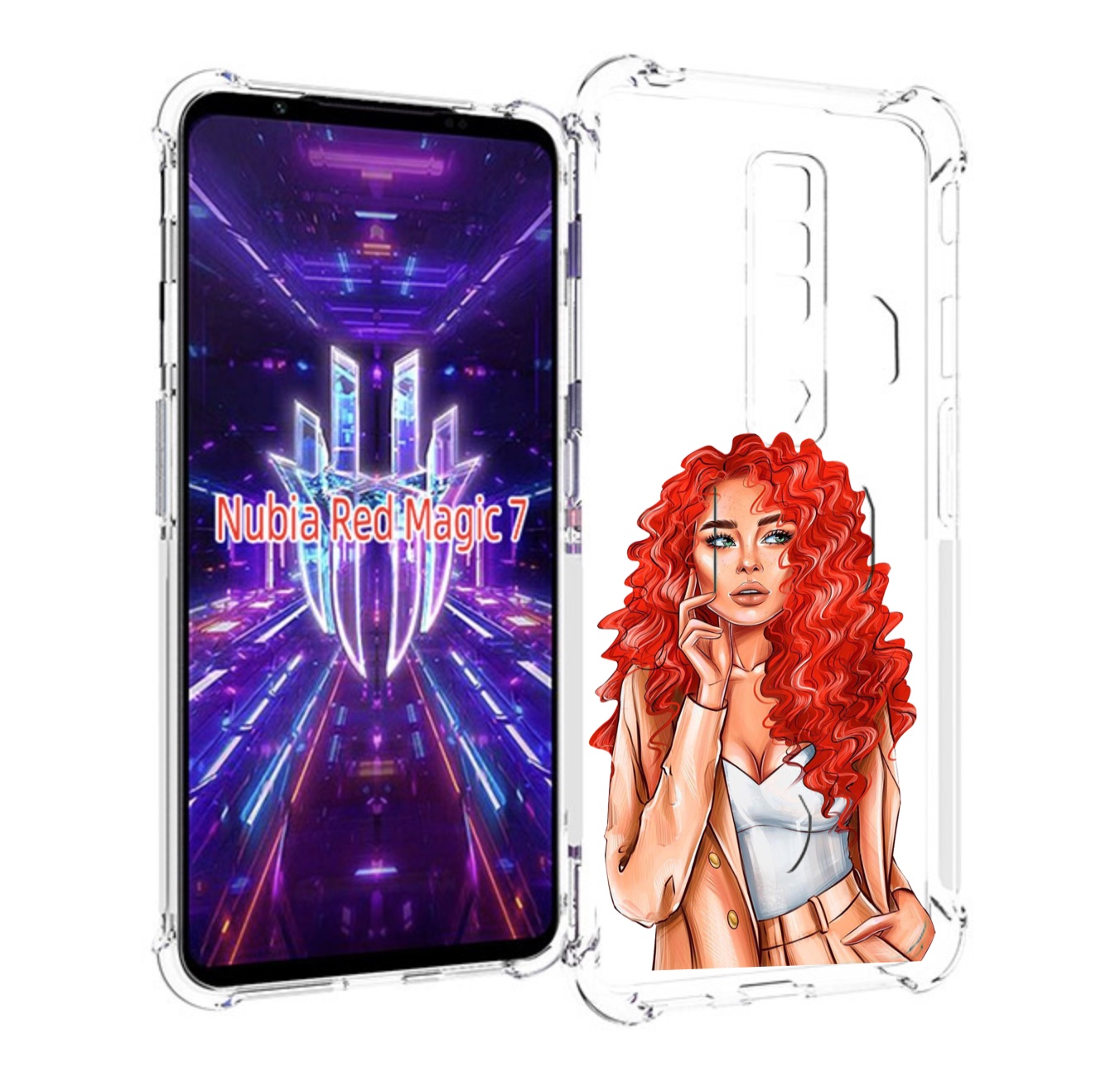 

Чехол MyPads девушка-с-яркими-волосами женский для ZTE Nubia Red Magic 7, Прозрачный, Tocco
