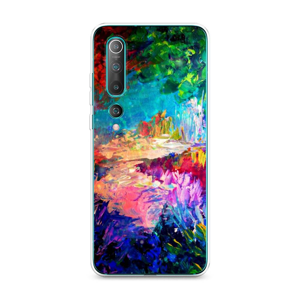 

Чехол на Xiaomi Mi 10 Pro "Лес-гуашь", Синий;розовый;зеленый, 37850-4