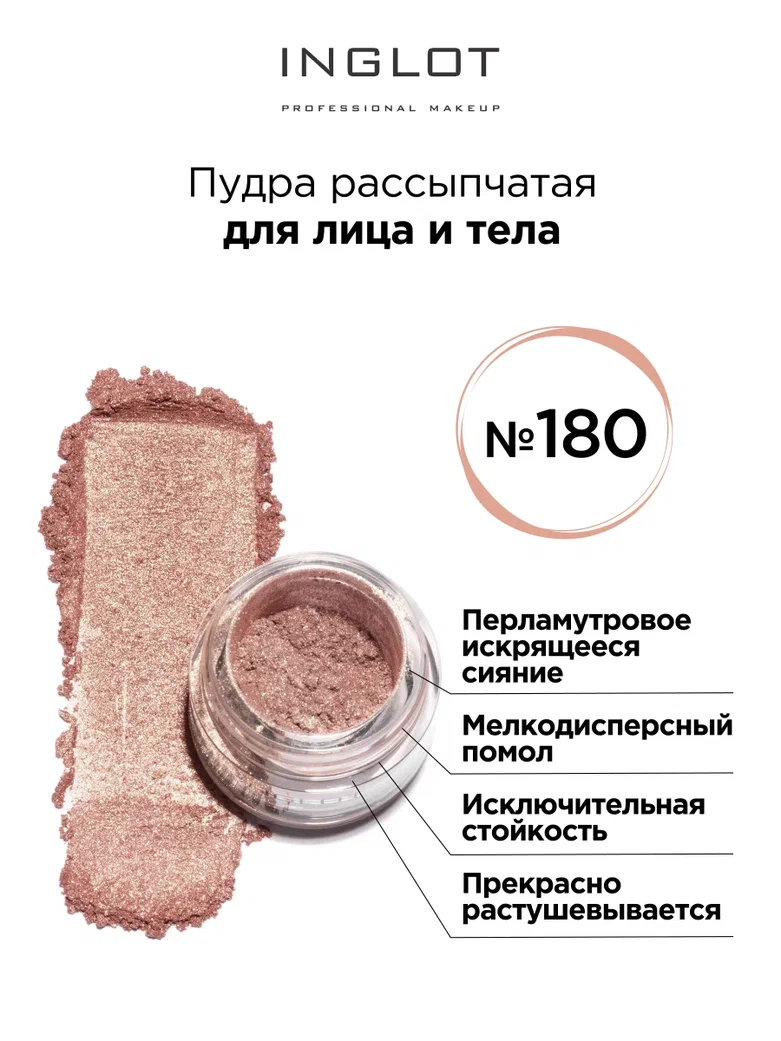 Пудра пигмент Inglot для глаз и тела 180