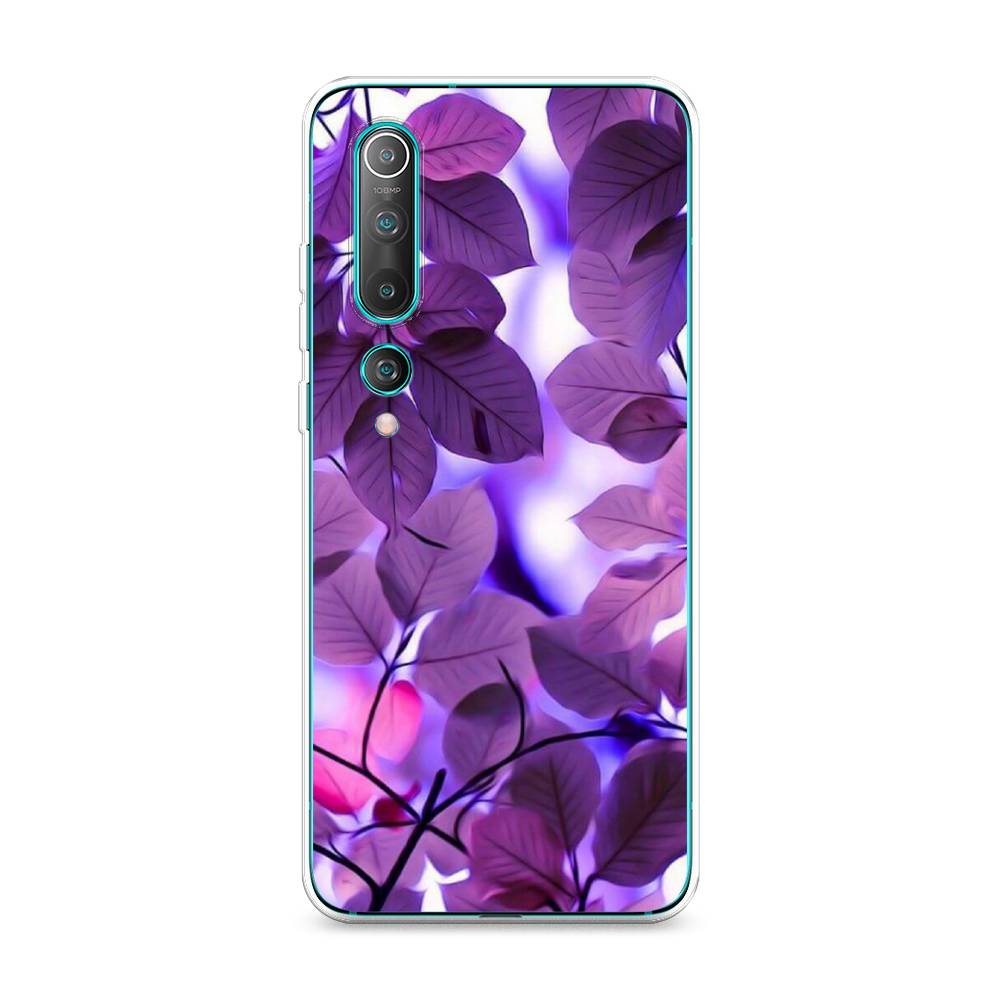 

Чехол на Xiaomi Mi 10 Pro "Сиреневые листики", Фиолетовый;голубой, 37850-2