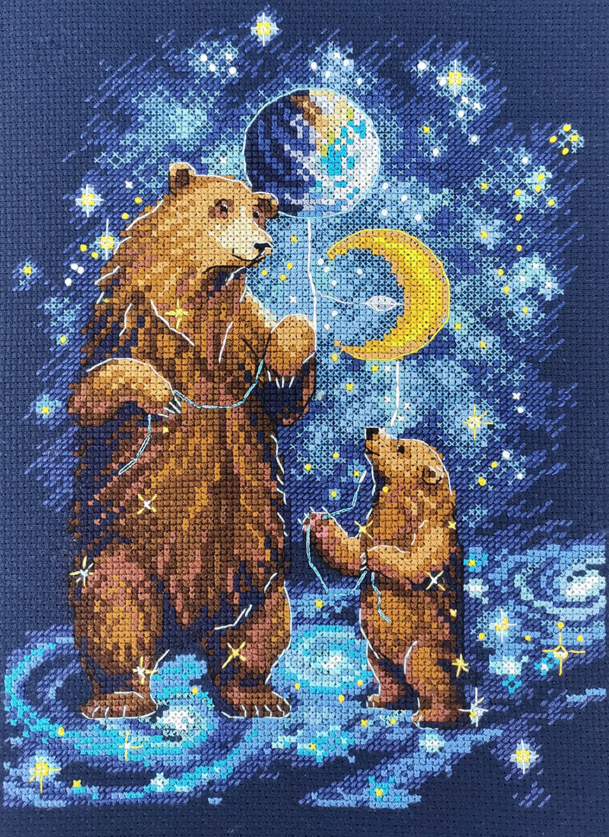 

Вышивка крестом Марья Искусница Звездные медведи, 17x24 см, Звездные медведи