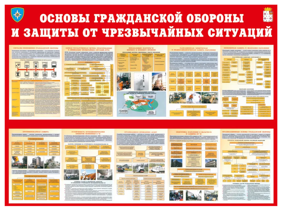 

Стенд информационный по безопасности ОСНОВЫ ГРАЖДАНСКОЙ ОБОРОНЫ СТБ-020, СТБ-020