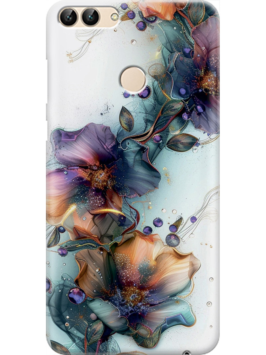 

Силиконовый чехол на Huawei P Smart/Enjoy 7S с принтом "Мистические цветы", Прозрачный;белый;зеленый, 717568510