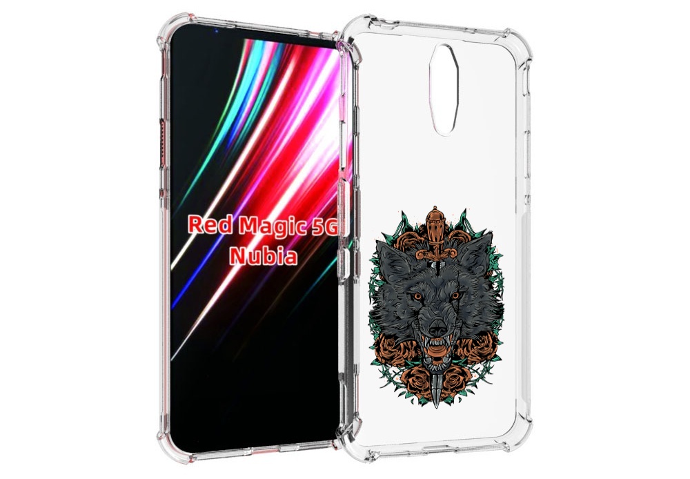 Чехол MyPads красивый злой волк для ZTE Nubia Red Magic 1 5G
