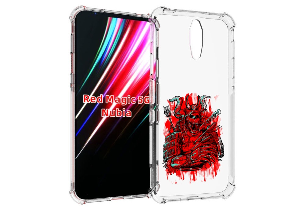 

Чехол MyPads красный скелет воин для ZTE Nubia Red Magic 1 5G, Прозрачный, Tocco