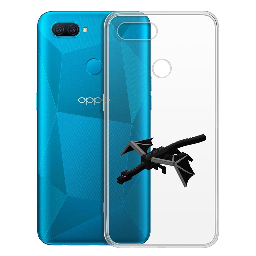 

Чехол-накладка Minecraft-Дракон Края для OPPO A12/A11k/A7/A5s, Прозрачный