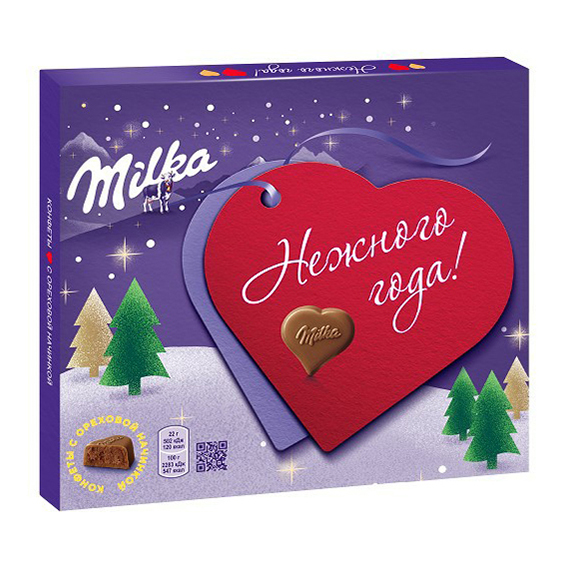 

Конфеты шоколадные Milka с ореховой начинкой 110 г