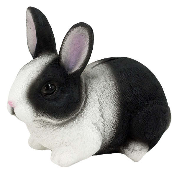 фото Копилка flatel гипс кролик №1 черно-белый h15 см