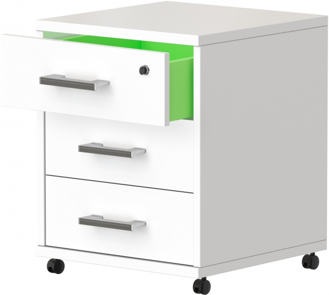 фото Офисная мебель персонала тумба для документов мобильная арго атл-03 белый/ящик зеленый 440 nobrand
