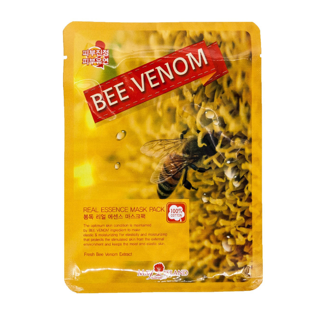 фото Тканевая маска для лица real essence bee venom mask pack 5 шт may island