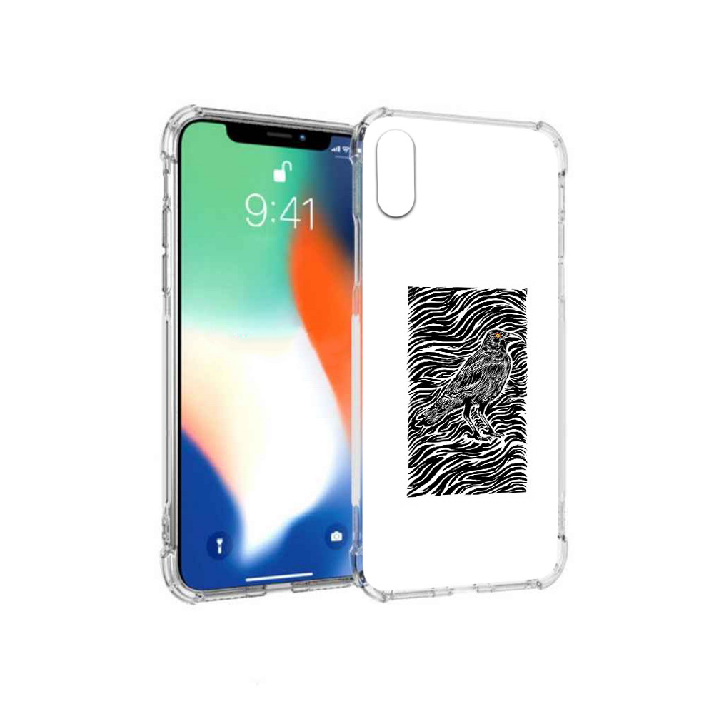 

Чехол MyPads Tocco для Apple iPhone X ворон в абстракции (PT94261.606.272), Прозрачный, Tocco